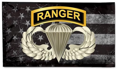 Outdoor-Flaggen Airborne Badge Rangern Willkommensflagge Premium Rasenbanner Lebendigen Farben Flag Für Feste Party Parade 90X150Cm