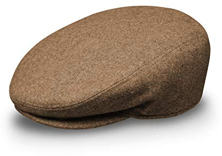 fiebig Flatcap für Damen & Herren | Schiebermütze mit gestepptem Innenfutter für Herbst & Winter | Flache Sportmütze Made in Italy | In vielen Farben und Größen (60-XL, beige)