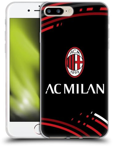 Head Case Designs Offizielle AC Milan Gekrümmt Wappen Muster Soft Gel Handyhülle Hülle kompatibel mit Apple iPhone 7 Plus/iPhone 8 Plus