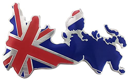 Maodom Vereinigtes Königreich Auto-Emblem-Aufkleber - England Britische Flagge Union Jack Metall-Emblem-Aufkleber | Queen Memorial Requisiten Emblem Aufkleber Aufkleber