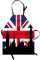 ABAKUHAUS Union Jack Kochschürze, Historische Stadt UK, Unisex-Küchenlätzchen mit verstellbarem Hals für Kochen Gartenarbeit, 67 cm x 80cm, Royal Blue Schwarz Rot