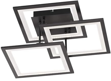 WOFI Deckenleuchte MODESTO, Schwarz, h: 17 cm x b: 51 cm x l: 50 cm