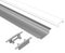 Tivendis Led Alu Profil 2 m EF2 Komplett Set für Strip/Streifen bis 12 mm breit | Abdeckung satiniert milchig, Endkappen | Einbau Fußleisten Flachprofil eloxiert