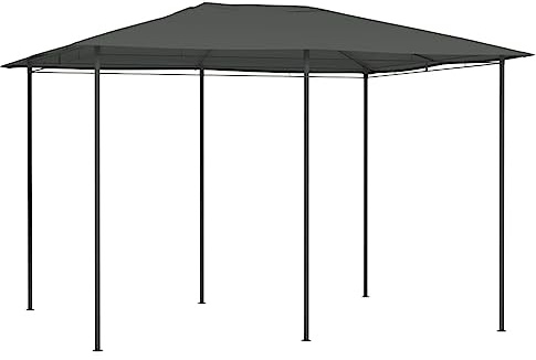 vidaXL Pavillon Gartenzelt Partyzelt Festzelt Gartenpavillon Bierzelt Garten Zelt Outdoor Terrasse 3x4x2,6m Anthrazit 160g/m² Stahl Stoff