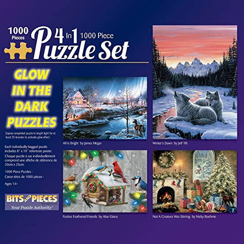 Bits and Pieces, All is Bright,Not a Creature was Stiring Glow Puzzle von Künstler Alan Giana