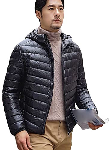 Parka Herren Puffer Jacke Herren Männer In Übergröße Nach Unten Hugo Jacke Herren Langärmlige Männer Unten Schwarz Herren Jacke Puff Jacke Herren Overshirt Jacke Herren Kapuzen Schwarz 3XL