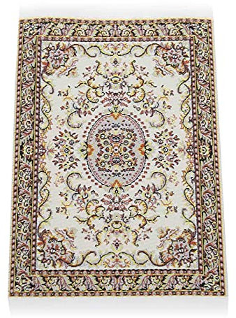 Miniature Rug - 6.3 x 3.9 Inches, DIY Dolls House Carpet Decoration for 1:12 Scale Dollhouse