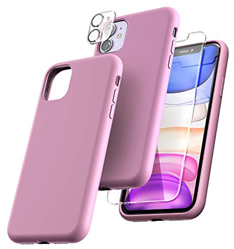 TOCOL Silicone for iPhone 11 Case 6.1-Inch, Liquid Silicone Multi-Color Slim Silky-Soft Touch Anti-Scratch Shockproof Protective Phone Cover, Lilac Purple
