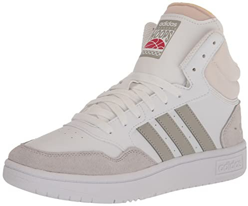adidas Herren Hoops 3.0 Mid Basketballschuh, White Metal Grey Grey One, 43 1/3 EU