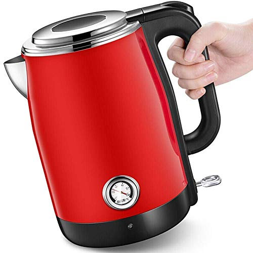 Water Kettle For Domestic Use - 1.7 Liter High Capacity Metal Jug - 1800 W Rapid Boiling Heating Element. Multiple Boiler (Color : Red)