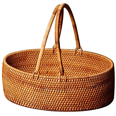 Picknickkorb Tragbarer Retro-Picknickkorb Rattan-Picknickkorb-Aufbewahrungskorb Picknickkörbe for 2-Personen-Korb-Aufbewahrung für Camping und Partys im Freien (Size : Large)