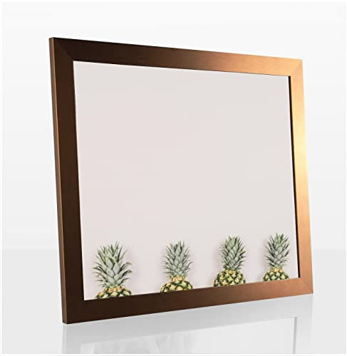 Colorello Deluxe Bilderrahmen Posterrahmen 60x90 cm Standard Formate Kupfer Dekor RW Weiss Kunstglas Antireflex