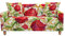 Highdi Klassisch Vintage Sofabezug Sofaüberwürfe für 1/2/3/4 Sitzer, Armlehnen Sofa Cover Elastisch Stretch Antirutsch Sofa Cover Sofahusse Couchbezug Möbelschutz (4 Sitzer,Rote Rose)
