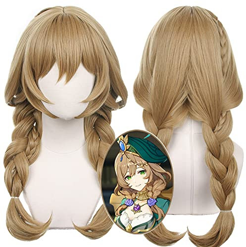 Cosplay-Perücke, neues Outfit, ein Pseudonym im Schatten, Perücken, brauner Zopf, langes Haar aus synthetischem Material, Anime-Perücken für Frauen, geeignet für Comic Con, Cosplay-Shows und Halloween
