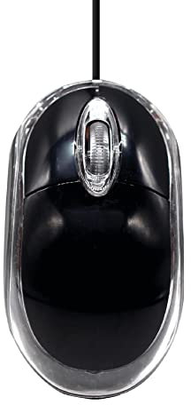 APM Souris Optique Filaire, Coloris Noir, Ambidextre, Rétroéclairage, 800 DPI, 3 Boutons, Compatible avec PC Mac Ordinateur Portable, 100118