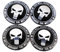 SGW Felgendeckel Aufkleber, 4 Stück, Punisher Skull Wheel Nabenkappen Center Cover Emblem Badge, 56 mm, schwarz, Acrylnitril-Butadien-Styrol