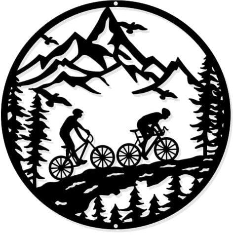 NBEADS Decoración de Arte de Pared de Metal para Montar En Montaña, Decoración Colgante de Pared de Estilo Mate, Silueta para la Pared para Oficina, Regalo de Decoración del Festival, 30x30 cm