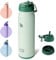 bottlebottle BOTTLE BOTTLE Edelstahl Trinkflasche 24oz(709ml) mit Strohhalm Griff und Pillenfach für Outdoor Schule, isolierte sportflasche (Grün)
