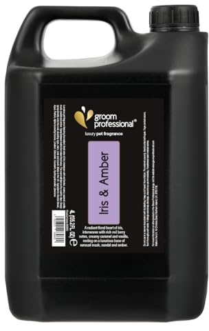 GROOM PROFESSIONAL Exclusive Iris & Amber Hundeparfüm - Hundeparfüm-Spray - Frisches Duftspray für Hunde Gegen Geruch - Durchdrungen von Strahlenden Blumennoten - Langanhaltender Duft, 4 Liter