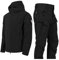 Warme Winter-Skianzüge Für Herren Mit Kapuze, Herren-Winter-wasserdichte, Winddichte Snowboard-Jacke Mit Armband Und Ski Mit Gürtel, Hosen-Set, Zum Skifahren, Motorschlittenfahren ( Color : Black , Si