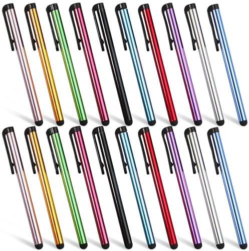 20 Stück Handy Stift für Alle Handys Mehrfarbig Stift für Tablet Touchscreen Stift Stylus Pen Touch Pen Dünn Stifte für Touchscreen Stift für Handy Kompatibel Mit iPad iPhone Tablet Smartphone (20)