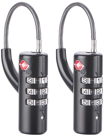 Maizoon Cerradura de Combinación Aprobada por la TSA Escuela de Negocios de Viaje de 3 Dígitos para Equipaje Mochila Maleta Seguridad Duradera Elegante Compacto Negro 2 Piezas