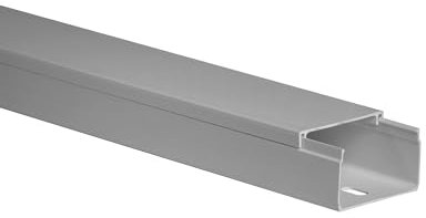 KOMIB 50x30 mm Kabelkanal/Kabelkanäle/Kabelführung - Schraubbar (mit Montagelochung im Boden) - Je Stange 2M (Grau - Steingrau, 30m (15x2M))