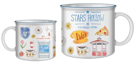 Silver Buffalo Gilmore Girls Luke's Featuring Iconic Stars Hollow Locations Keramik Camper Tasse, 590 ml