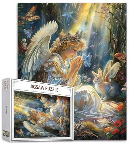 Tucocoo 1000 Teile Puzzles für Erwachsene Wald Wasserfall Fee Malerei Puzzle Fantasie Sonnenschein 1000 Teile Puzzles für herausfordernde Familienaktivität Spiel Landschaft Kunst DIY Puzzle