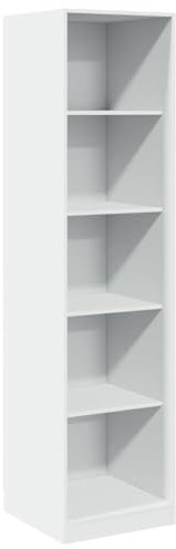 vidaXL Kleiderschrank, Garderobenschrank mit 5 Fächern, Schrank Mehrzweckschrank für Schlafzimmer, Flurschrank Offen, Weiß Holzwerkstoff