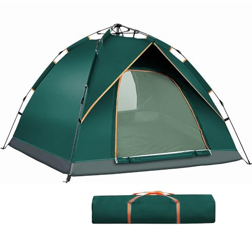 Camping Zelt Automatisches 3-4 Personen Instant-Zelt Pop Up Kuppelzelt,Große 4 Jahreszeiten Wasserdicht Winddicht Campingzelt,äußerer Zeltplane für Camping Bikepacking Trekking