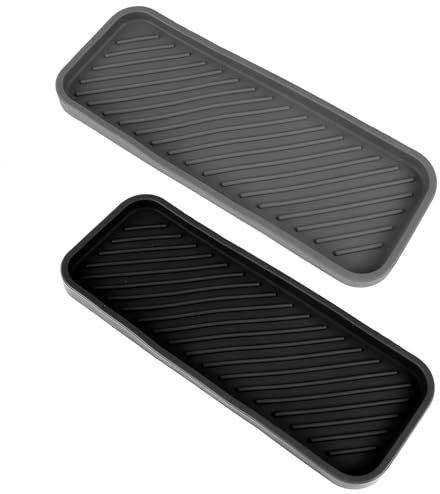 Organizadores para Fregadero de Silicona 2 Pieza Unidades Esterilla de Goteo de Silicona Antideslizante Soporte de Estropajo Silicona para Estropajos, Cepillos o Jabón