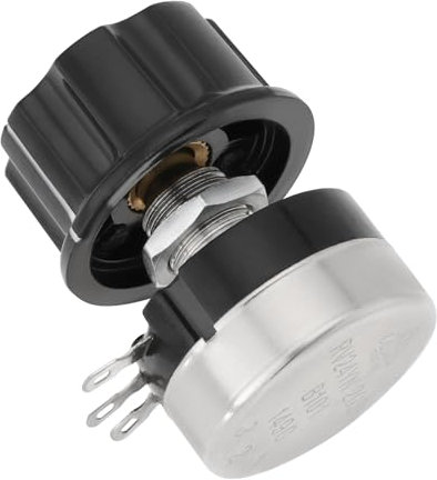 Be In Your Mind 1 Stück RV24YN20S B101 100 Ohm Kohleschichtpotentiometer 3 Lötanschlüsse Drahtgewickeltes Potentiometer mit A03-Knopf für Drehzahlregler-Wechselrichter