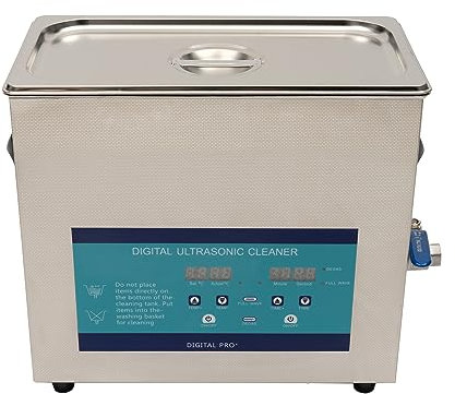 Ultraschallreinigungsgerät Edelstahl mit Digitaler Anzeige 6.5L Digitaler Ultraschallreiniger mit Heizung Timer Ultra Sonic Bad Reinigung Tank Ultrasonic Cleaner Brillenreinigungsgerät