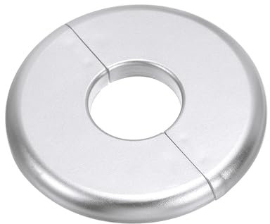 PATIKIL Rohrabdeckung Wand Split Flansch Rohrmanschette 1,10 (28mm), ABS Runde Selbstklebende Rosetten Wasserhahn Armaturen-Abdeckung für Küche Badezimmer Armatur Dekoration, Silber