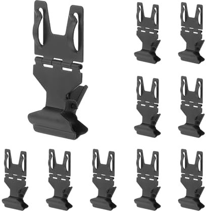 PATIKIL 10Pcs Metal Sign Clips, Rotatable Sign Holder Stand Clips Label Display Rack Merchandise Price Tag Clamps for Supermarket Retail Display, Black