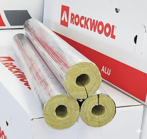Original Rohrisolierung Rockwool alukaschiert Rohrschale Steinwolle 15x20 bis 114x50 (42x20 - 10m 1/2 Karton)