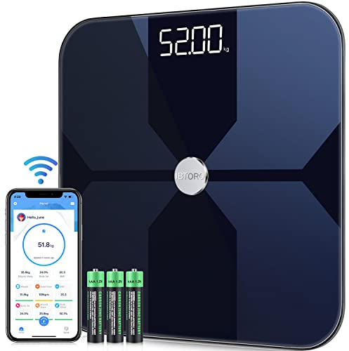 INSMART Körperfettwaage mit ITO-Beschichtungstechnologie, digitale Waage, intelligente Waage, Körperzusammensetzungsüberwachung, Bluetooth-Waage mit Fitbit, Google Fit, Apple Health
