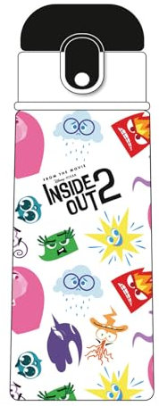 Seven Inside Out 2 Borraccia Termica in Acciao Inox, Bianco, 0,5 L, Borraccia Scuola e Tempo Libero, Bambino e Bambina