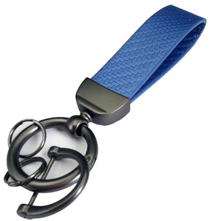 HLTTXS Porte Clés de Voiture en Cuir pour Audi TT (FV3, FVP), avec Anneau en D Anti Perte (2 Porte Clés et 1 Tournevis),C/Blue