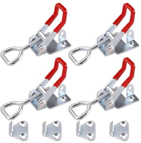 Spannverschluss Edelstahl,4 Stück Schnappverschluss GH-4003 Bordwandverschluss,Kistenverschluss Kniehebelspanner,Hebelverschluss,Hebel Verschluss, Halten Kapazität Button Toggle Latch (600kgf)