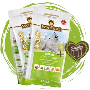 Wolfsblut Vetline Hundefutter - Joint Care, 2x2kg - Sparbundel, Sparpaket - inklusive Warnicks Tierfutterservice Hundesnack Goodie