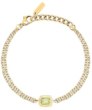 Trussardi Damenarmband aus Stahl, Zirkonia, Kollektion T-DESIGN, Doppelfaden, Geschenkideen für Ehefrau, Mama