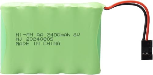 6V 2400mAh NiMH Receiver RX Battery with Hitec Connector, AA NiMH Rechargeable Battery Pack for RC Helicopters, RC Aircrafts, RC Airplanes, RC Toys, JR, Futaba Transmitter