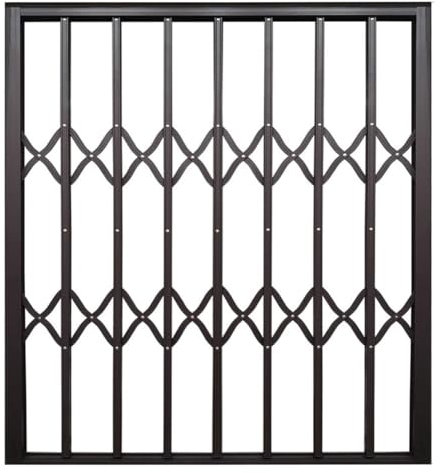 Barras de seguridad plegables de aleación de aluminio para ventanas correderas para prevención de robos, tamaño personalizable, protectores de ventana para loft y cobertizo (100 x 90 cm)