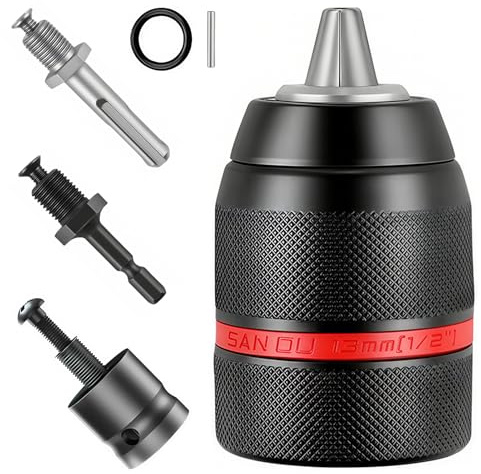 Arvoni Portabrocas Taladro, 2-13 mm Portabrocas Sin Llave 1/2-20 UNF, Rápida portabrocas de Taladro con Adaptador SDS, con Manguito de Llave de 1/2, eje SDS, eje Hexagonal de 1/4