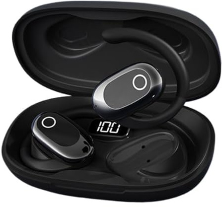 YGMegadar Wireless TWS Earphones OWS Rotating In Ear Earphones with Noise Reduction Suitable for All Smartphones,Black