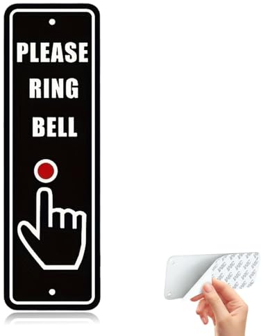 Please Ring Doorbell Sign Self Adhesive with Acrylic material, 25 * 8cm, Easy Mounting on Door or Wall Plaque, Ideal for Hanging or Attaching to Gates and Fences