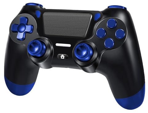 BJXOZ Wireless Controller per PS4, con Vibrazione, Sei-Assi Sensore Giroscopio, Jack Audio, Pannello Touch, Funzione screenshot, senza fili Controller per PS4/Slim/Pro/PC