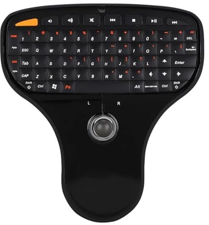 Ouitble N5901 Teclado QWERTY Trackball 2.4G Teclado Multimedia USB Inalámbrico para TV Computadora